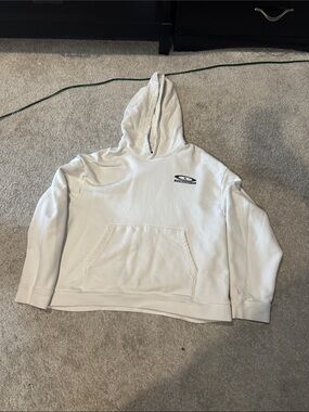 Travis Scott White Hoodie with Small Black Logo